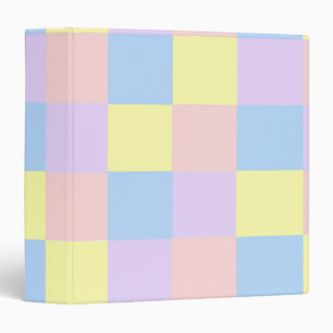 Pastel Spring Checkers Binder