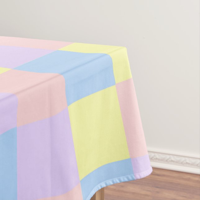 Pastel Spring Checkers Tablecloth (In Situ)