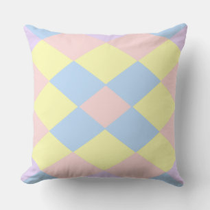 Pastel Spring Colors Argyle Outdoor Pillow