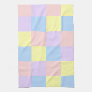 Pastel Spring Colour Checkers Kitchen Towel