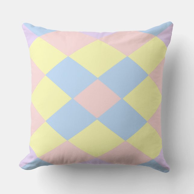 Pastel Spring Colours Argyle Outdoor Pillow (Front)