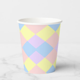 Pastel Spring Colours Argyle Paper Cups