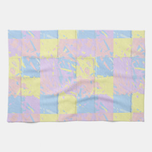 Pastel Spring Colours Paint Splatter Kitchen Towel