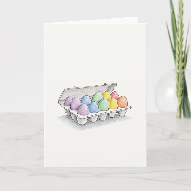 Pastel Spring Egg Carton Card (Front)