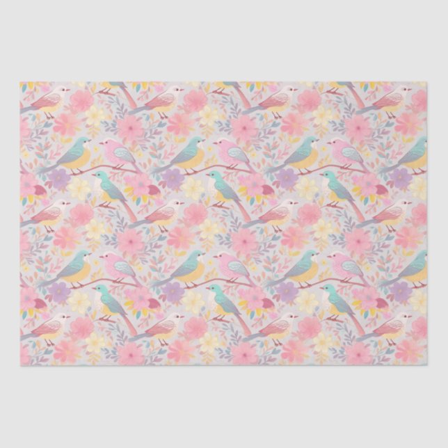 Pastel spring floral pattern 02 tissue paper (Front)
