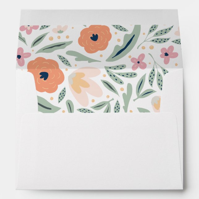 Pastel Spring Floral Pattern Envelope (Back (Bottom))