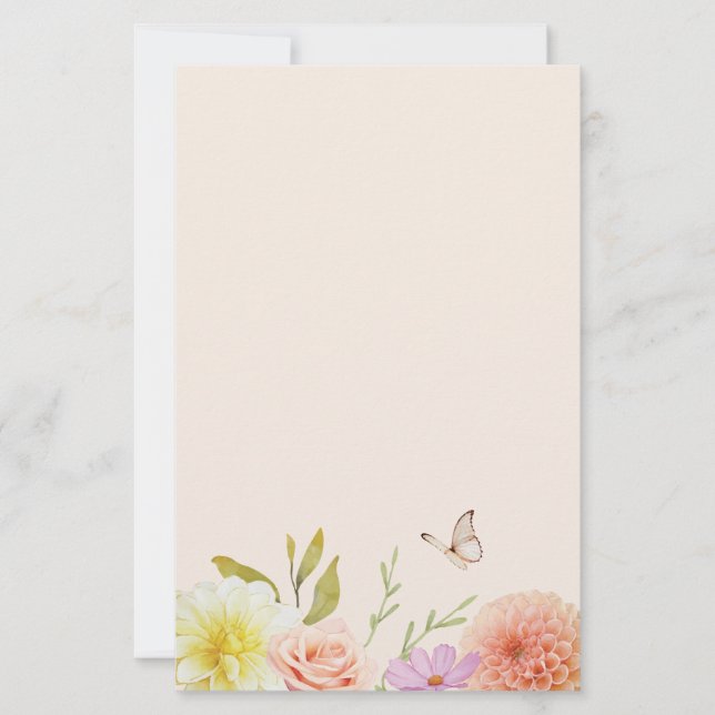 Pastel Spring Flower Stationery (Front)