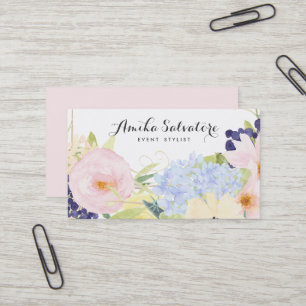 Pastel Spring Flowers Personalized Business Card
