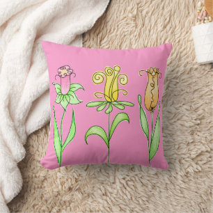 Pastel Spring Flowers Throw Pillow
