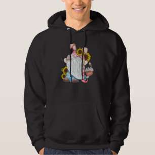 Pastel Spring Gnome With Sunflower Easter Eggs Bas Hoodie