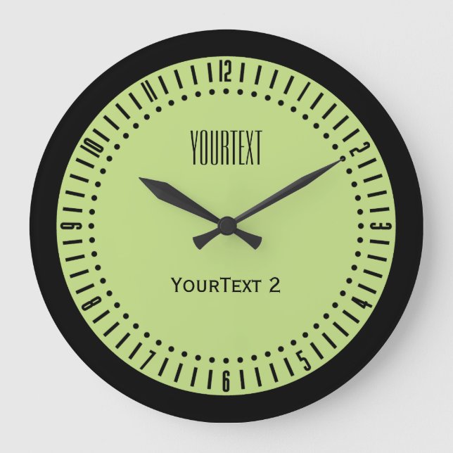 Pastel Spring Green Accent Colour to Personalize Large Clock (Front)