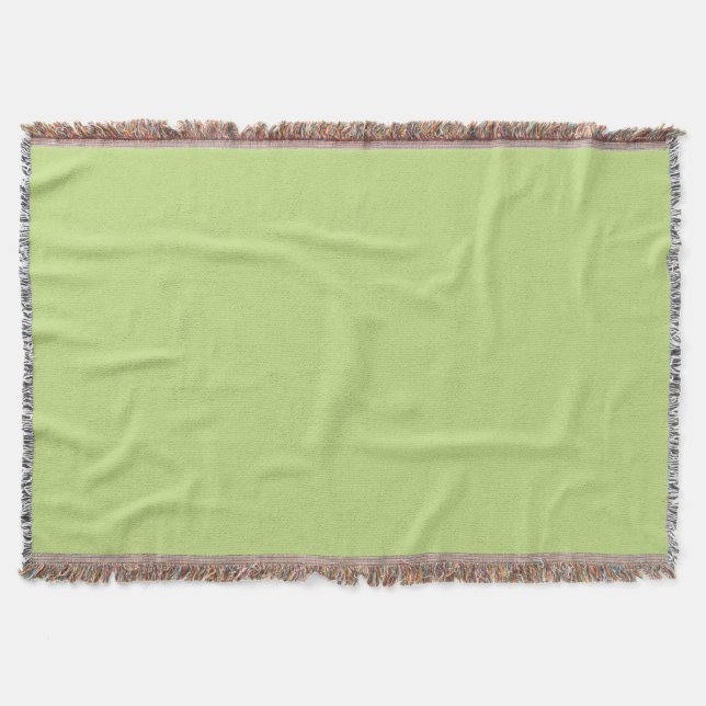 Pastel Spring Green Color Decor Ready to Customize Throw Blanket (Front)