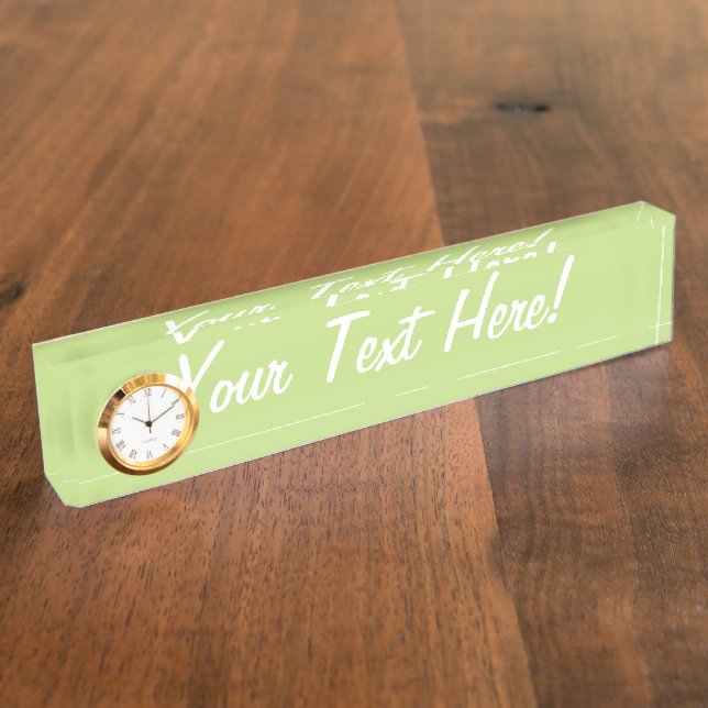 Pastel Spring Green Colour Decor Ready to Customiz Nameplate (Side)