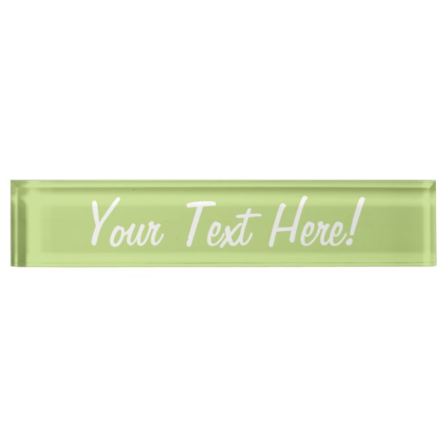 Pastel Spring Green Colour Decor Ready to Customiz Nameplate (Front)