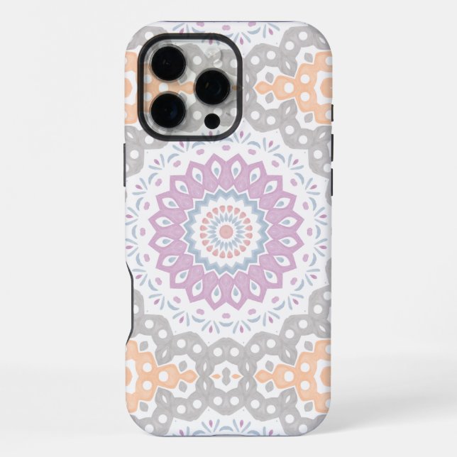 Pastel Spring Mandala Pattern in Soft Symmetry iPhone Case (Back)