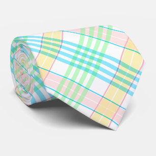 Pastel Spring Plaid Colour Mix Tie