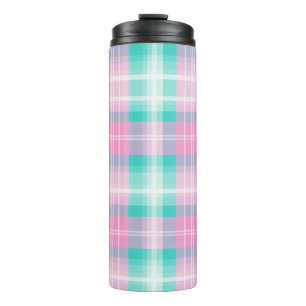 Pastel spring plaid happy feminine thermal tumbler