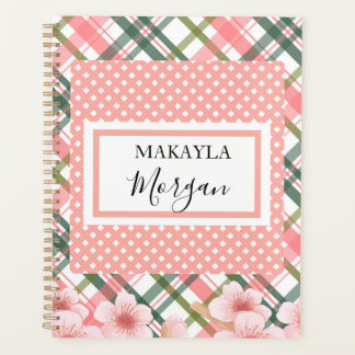 Pastel Spring Plaid Personalized Planner