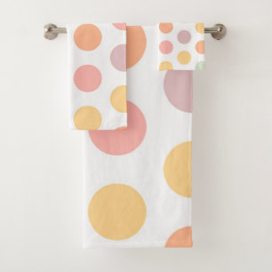 Pastel Spring Polka-Dots Bath Towels