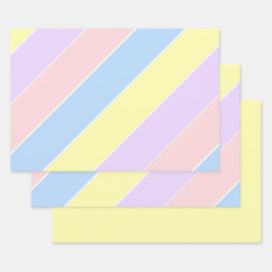 Pastel Spring Stripes  Wrapping Paper Sheets