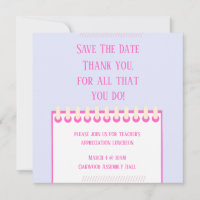 Pastel Spring Teacher Save the Date Card