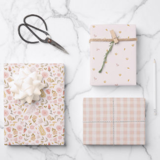 Pastel Spring Wildflower Wrapping Paper Sheet