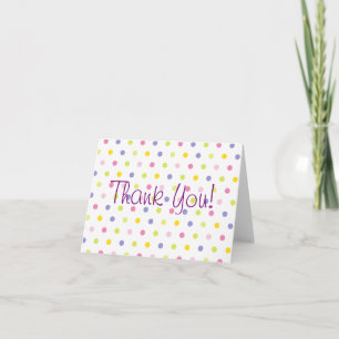 Pastel Sprinkle Polka Dot Baby Shower Thank You Card
