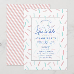 Pastel Sprinkles Girl Baby Sprinkle Shower Invitation