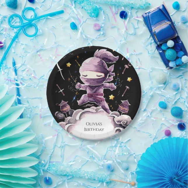 Pastel Spy Ninja Birthday Paper Plate (Party)