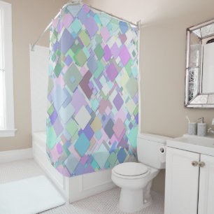 pastel squares shower curtain