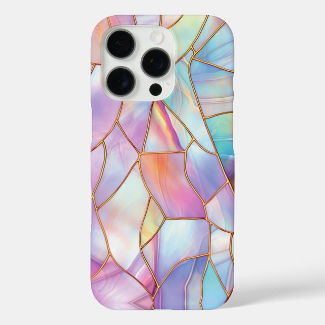 Pastel Stained Glass Gold Lines Case-Mate iPhone Case (Back)