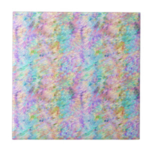 Pastel Stained Glass Rainbow Pattern Tile