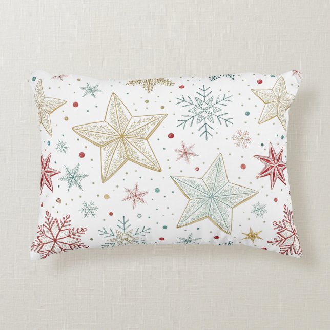 "Pastel Star Pattern Accent Pillow (Front)