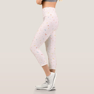 Pastel Star Pattern Capri Leggings