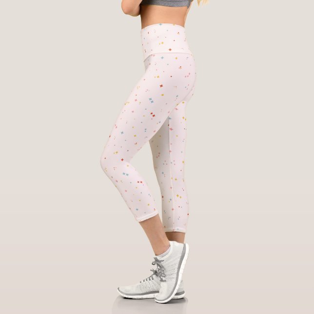 Pastel Star Pattern Capri Leggings (Left)