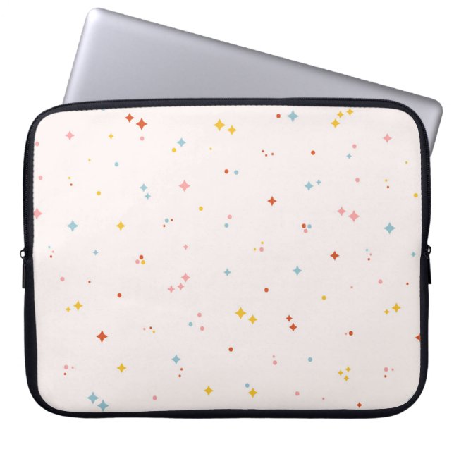 Pastel Star Pattern Laptop Sleeve (Front)