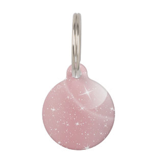 Pastel Starry Sky Pink Gradient Moon Galaxy Design Pet Tag