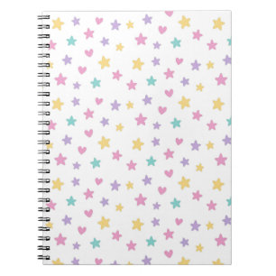 Pastel Stars and Hearts Spiral Photo Carnet