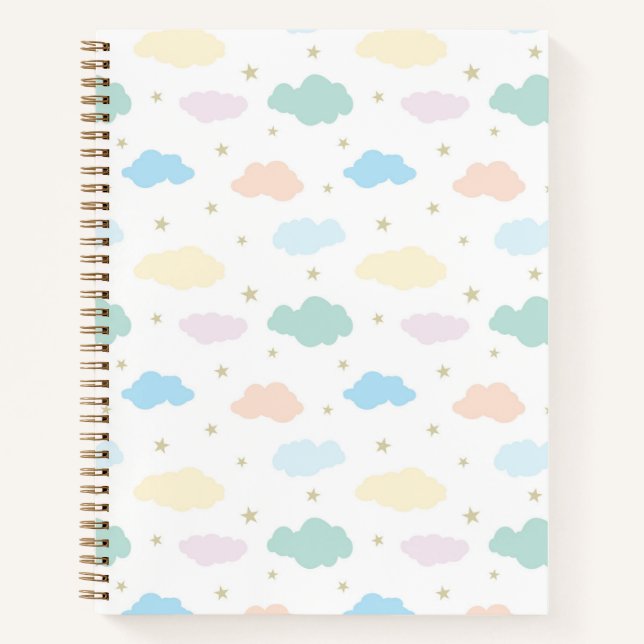Pastel Stars & Clouds Notebook (Front)