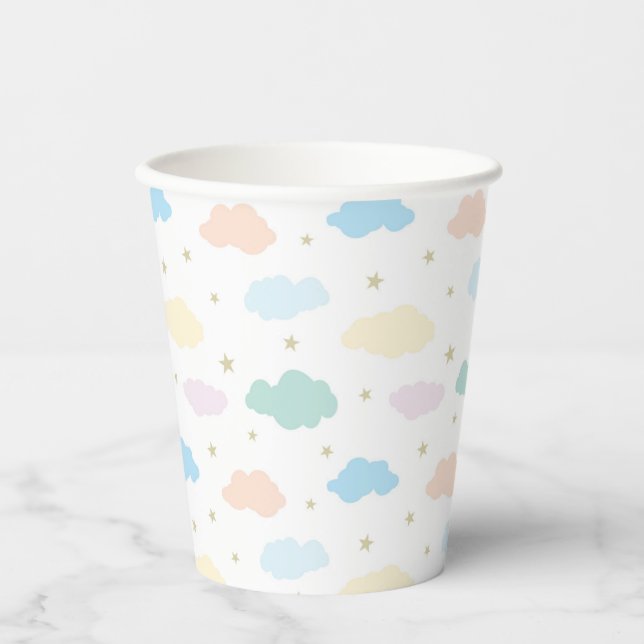 Pastel Stars & Clouds Paper Cups (Front)