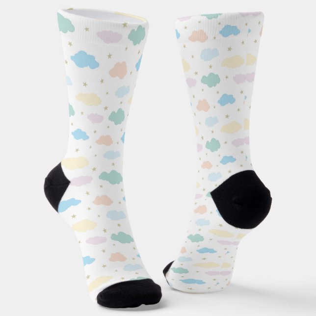Pastel Stars & Clouds Socks (Angled)