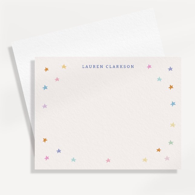 Pastel Stars Kids Note Card (Creator Uploaded)
