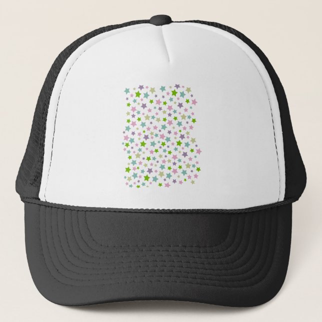 Pastel stars pattern trucker hat (Front)