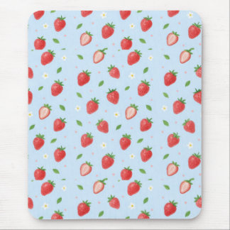 Pastel Strawberry Dreams Seamless Pattern Mouse Pad