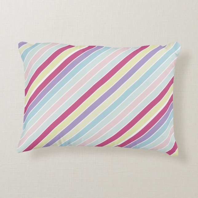 Pastel Stripe Accent Pillow (Back)