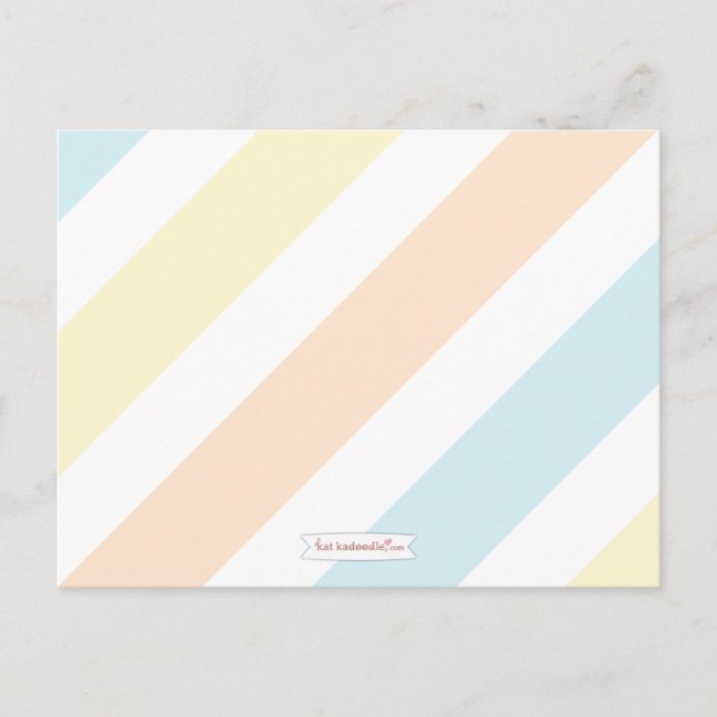Pastel Stripe Baby Shower Advice for Mommy to Be (Front)