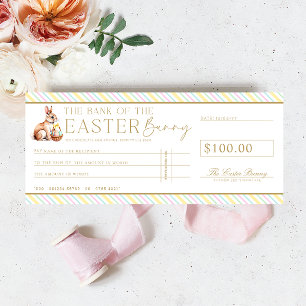 Pastel Stripe chèque chèque cadeau Pâques Carte ca