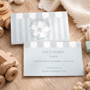 Pastel Stripe Kids Brand Identity Business Card