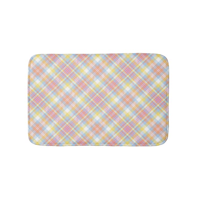 Pastel Stripe Plaid Bath Mat (Front)