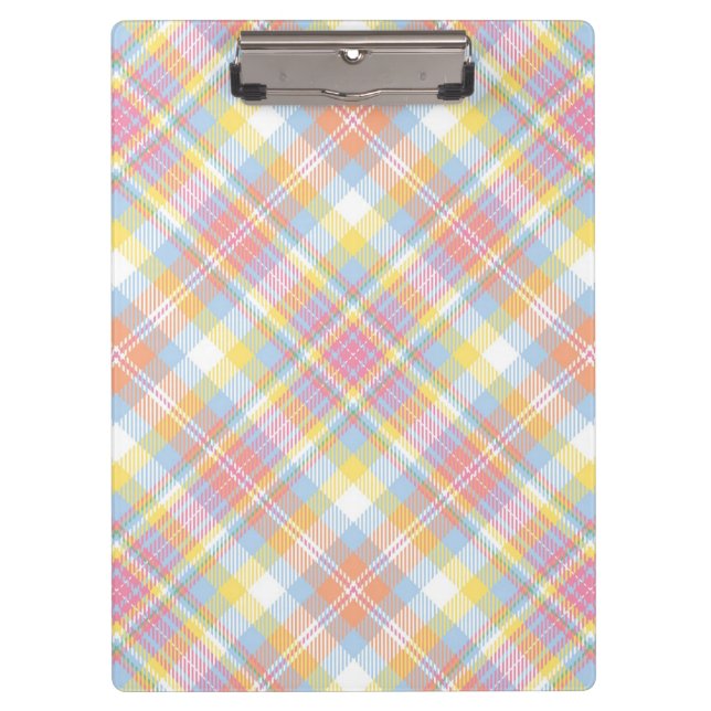 Pastel Stripe Plaid Clipboard (Front)